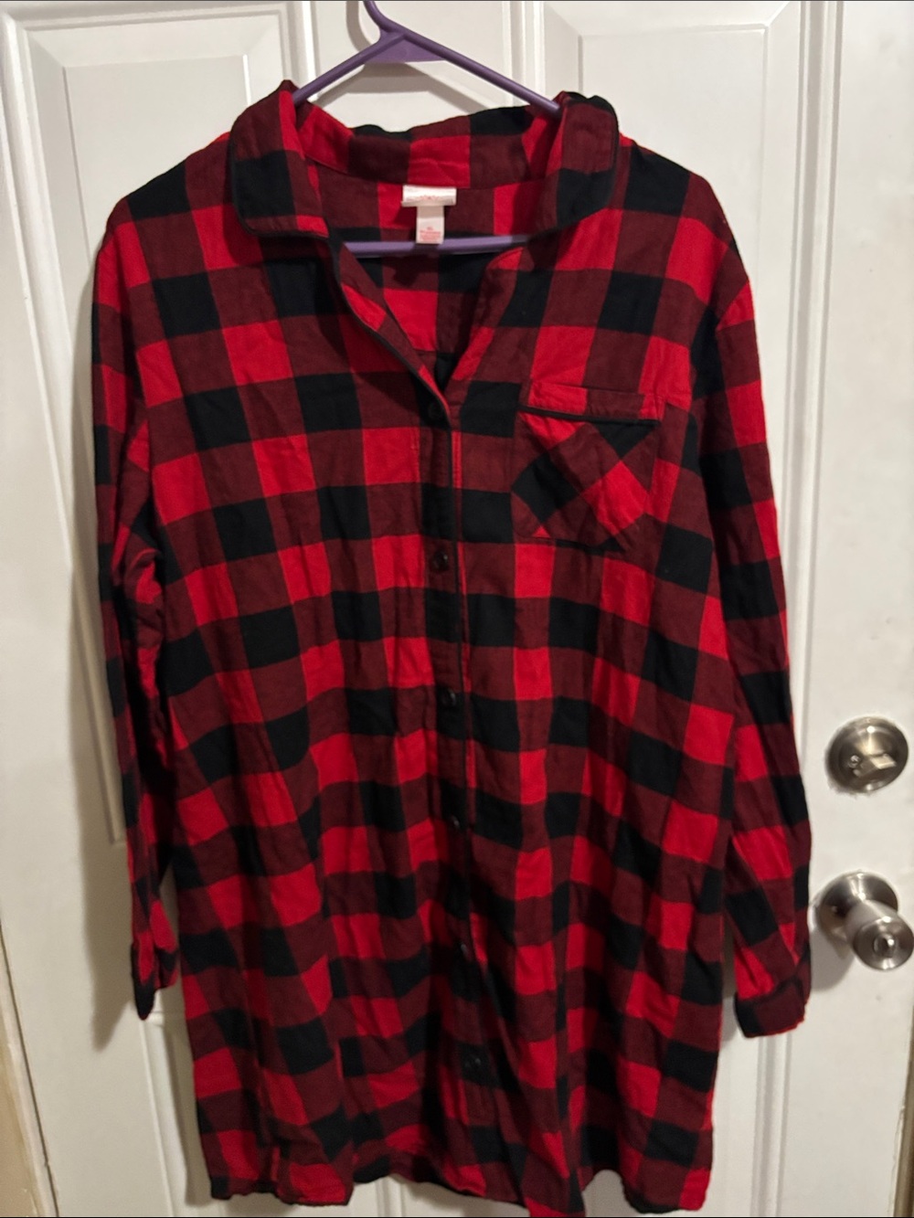 Wondershop Red and Black Buffalo Plaid Pajama Top